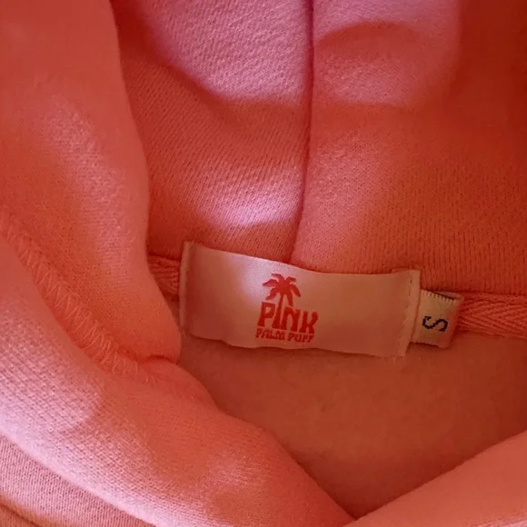 Pink Hoodie with Palm Tree Design - Picture 2 of 3